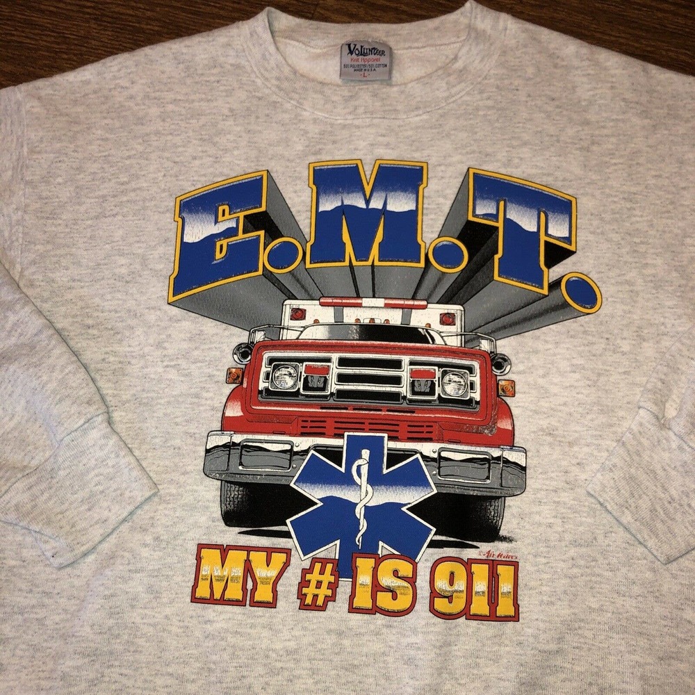 VTG EMT FIRE FIRST RESPONDER Crew Neck Sweatshirt